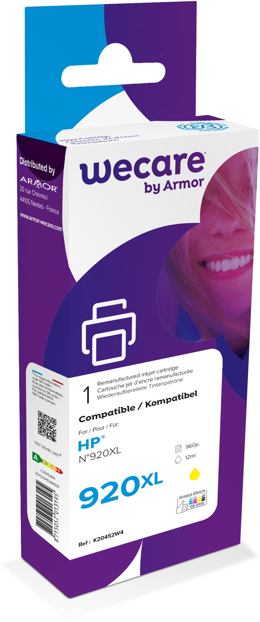 WECARE-CD974AEWE-8715057013195 WECARE Tinte 920XL rebuilt yellow CD974AEWE zu HP OfficeJet 6500 12ml – Hochwertig & günstig bei ShopDeca