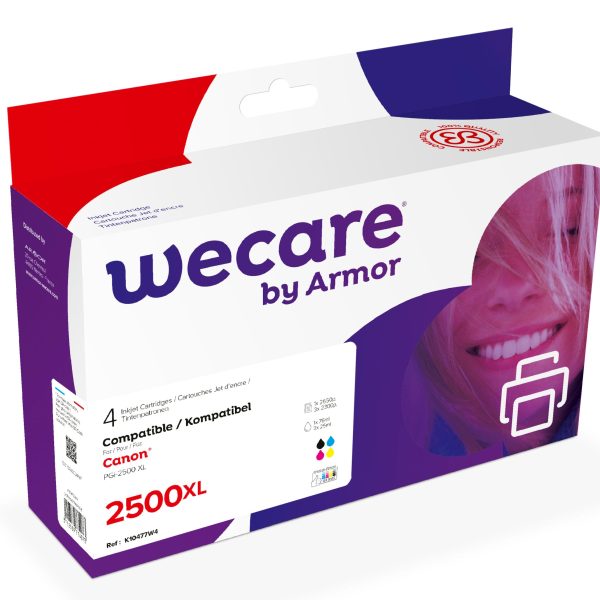 WECARE Multipack XL rebuilt BKCMY PGI-2500XLPACKWE z.CanonMAXIFY MB5050 76/3x25ml