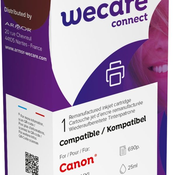 WECARE Tinte XXL rebuilt PGBK PGI-580XXLBKWE zu Canon Pixma TS6150 25ml