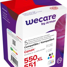 WECARE Multi rebuilt 550/551 BKCMY PGI550/CLI551WE z.Canon PIXMA MG5450 22(4x11ml