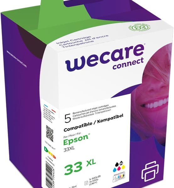 WECARE Multipack rebuilt CMYBKPBK T333740WE zu Epson XP-530 6.4/4x4.5ml
