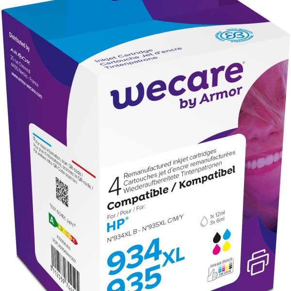 WECARE Multi 934XL/935 rebuilt CMYBK X4E14AEWE z.HP OJ Pro 6230 45/3x2ml