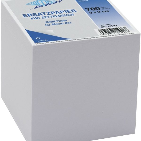 WEDO Ersatzzettel 9x9cm 27026500 lose 700Bl. weiss
