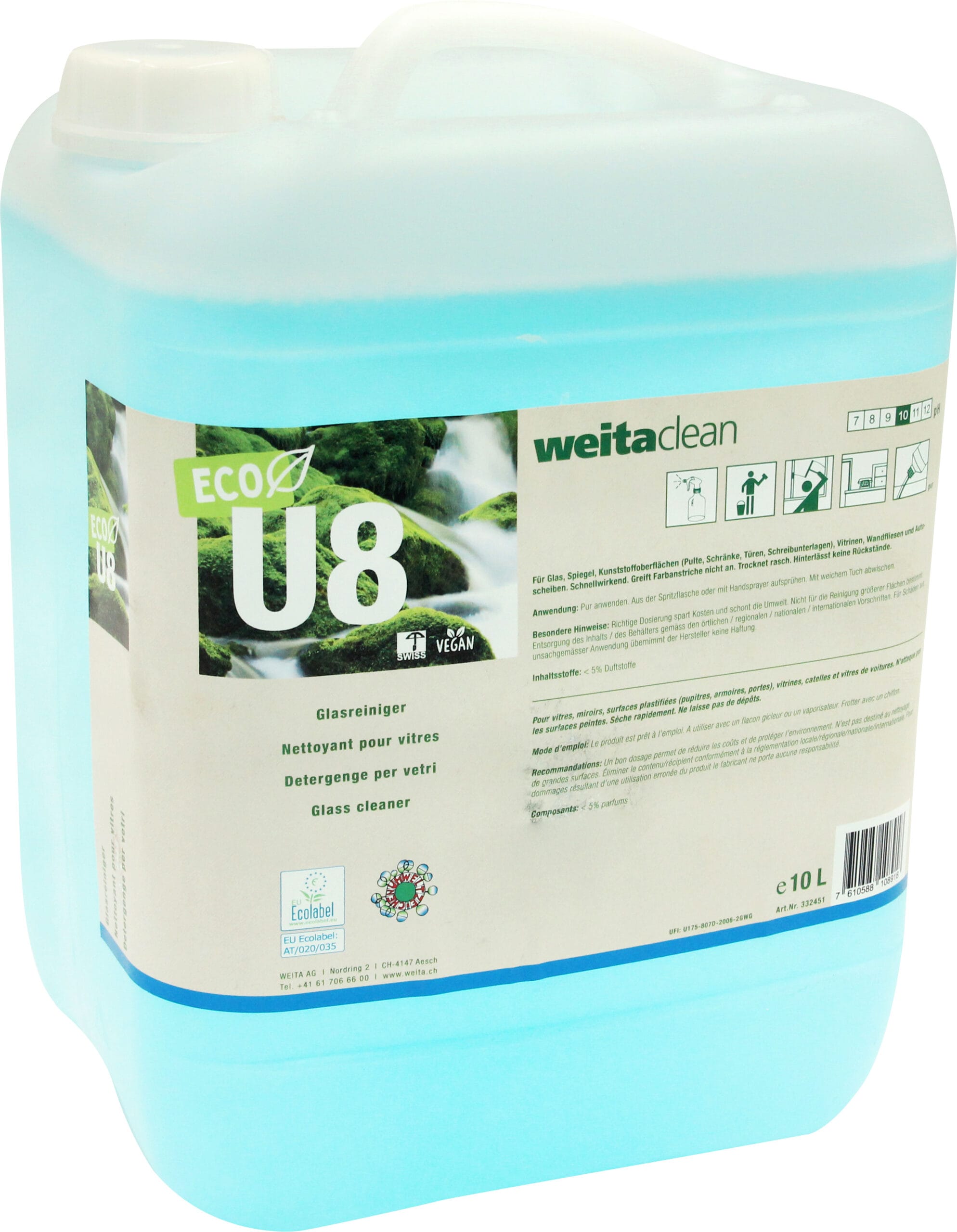 WEITACLEAN-19519.14310-7610588108918 WEITACLEAN Glasreiniger 10L 19519.14310 U8 ECO – Hochwertig & günstig bei ShopDeca