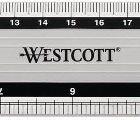 WESTCOTT Aluminium Lineal 30cm E-1019100 cm/inch Scala