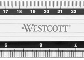 WESTCOTT Aluminium Lineal 40cm E-1019200 cm/inch Scala