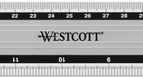 WESTCOTT Aluminium Lineal 50cm E-1019300 cm/inch Scala