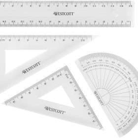 WESTCOTT Geometrie-Set E-10303 00 transparent 4-teilig