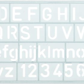 WESTCOTT Zeichenschablone 10mm E-10610 00 A-Z, 0-9 transparent