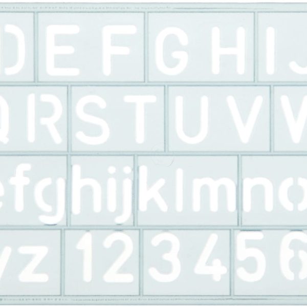 WESTCOTT Zeichenschablone 10mm E-10610 00 A-Z, 0-9 transparent