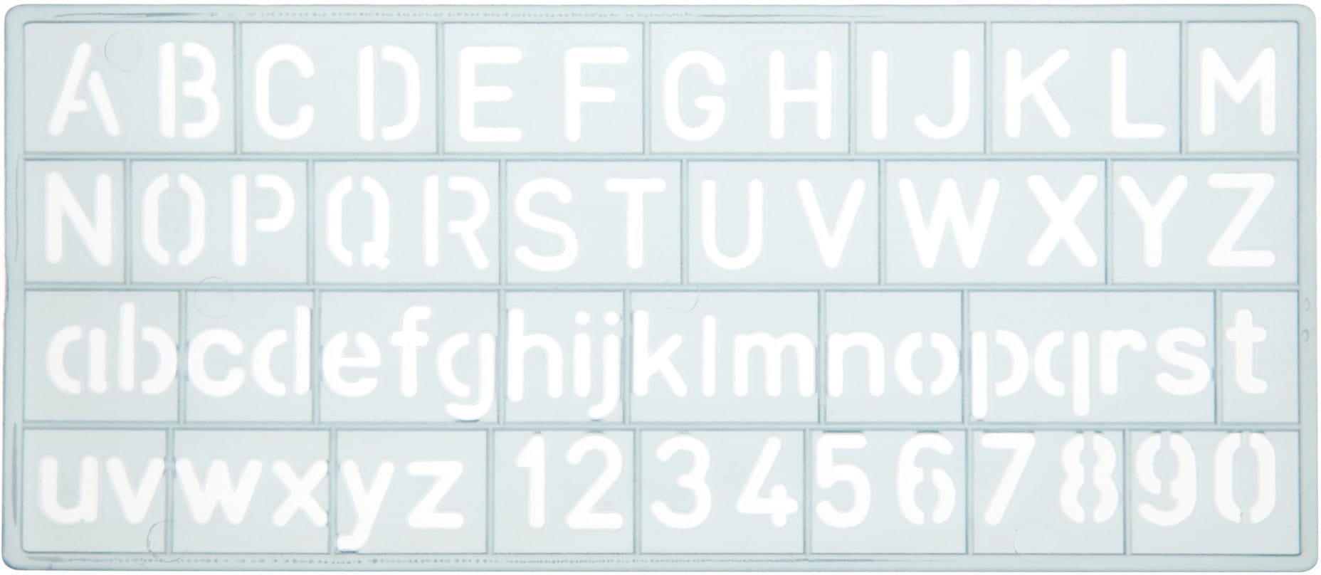 WESTCOTT-E-10610-00-4027521515932 WESTCOTT Zeichenschablone 10mm E-10610 00 A-Z, 0-9 transparent – Hochwertig & günstig bei ShopDeca