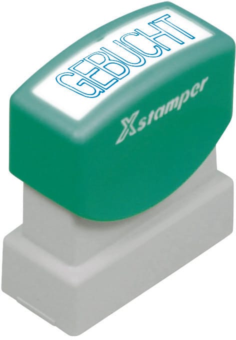 XSTAMPER-GE-11-B-4974052947742 XSTAMPER Stempel Gebucht GE 11-B blau – Hochwertig & günstig bei ShopDeca