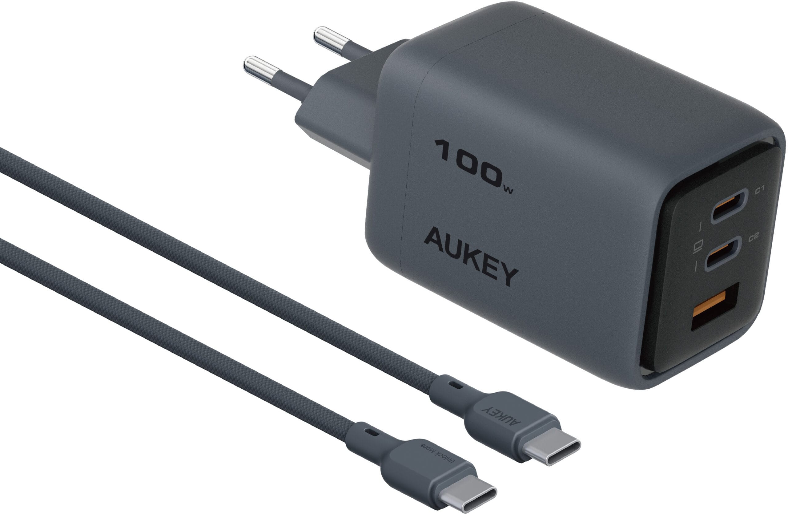 AUKEY-PA-C5-Bundle-0689323789740 AUKEY Comet Mix 100W GaN 4-Port PD PA-C5 Bundle Cable Bundle – Hochwertig & günstig bei ShopDeca