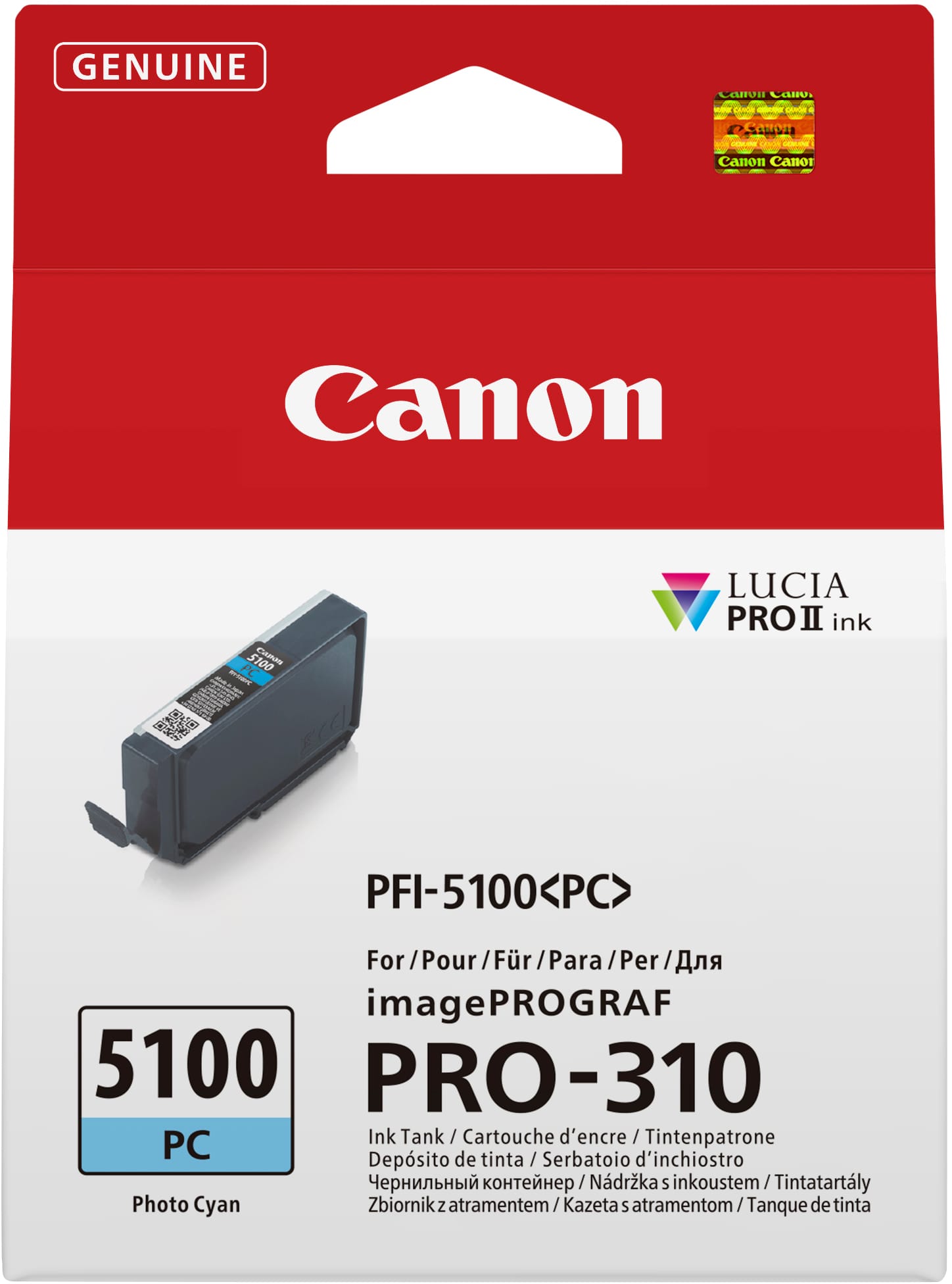 CANON-PFI-5100PC-4549292243192 CANON Tintenpatrone photo cyan PFI-5100PC iPF PRO-310 14ml – Hochwertig & günstig bei ShopDeca