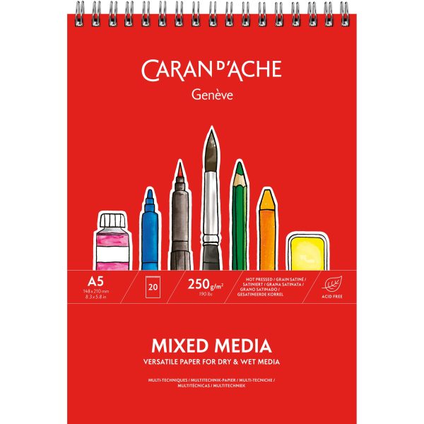 CARAN D'ACHE Spiralzeichenblock A5 454.115 250g/m2 20 Blatt
