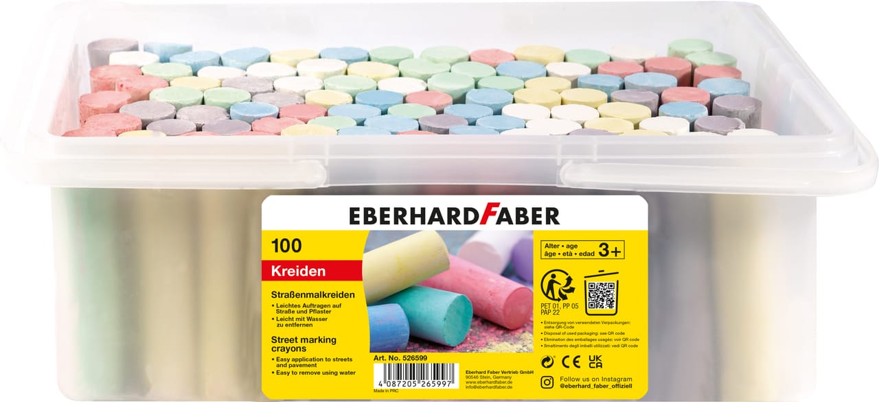 EBERHARD-FABER-526599-4087205265997 EBERHARD FABER Strassenkreide 526599 100 Farben ass. – Hochwertig & günstig bei ShopDeca