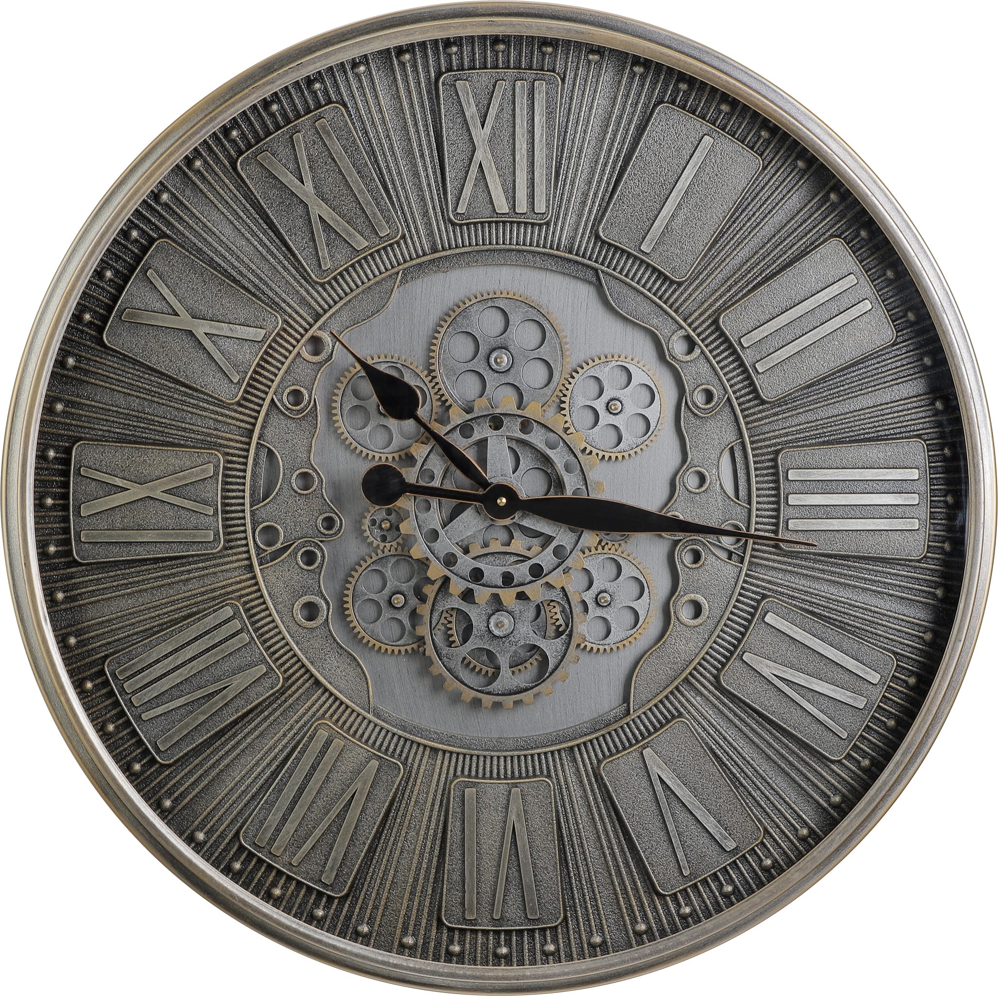 EGLO-425518-9008606331253 EGLO Wanduhr Kenema 70cm 425518 silber – Hochwertig & günstig bei ShopDeca