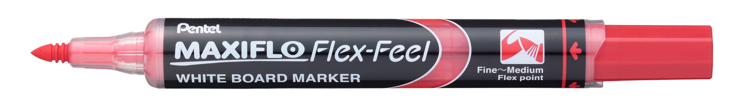 PENTEL-MWL5SBF-BX-0884851032546 PENTEL Whiteboard Marker MAXIFLO 4mm MWL5SBF-BX rot, Flex Feel – Bild 1