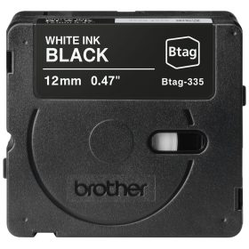 PTOUCH Band weiss/schwarz n.laminiert BTAG-335 PT-N10/N20/N25BT 12 mm