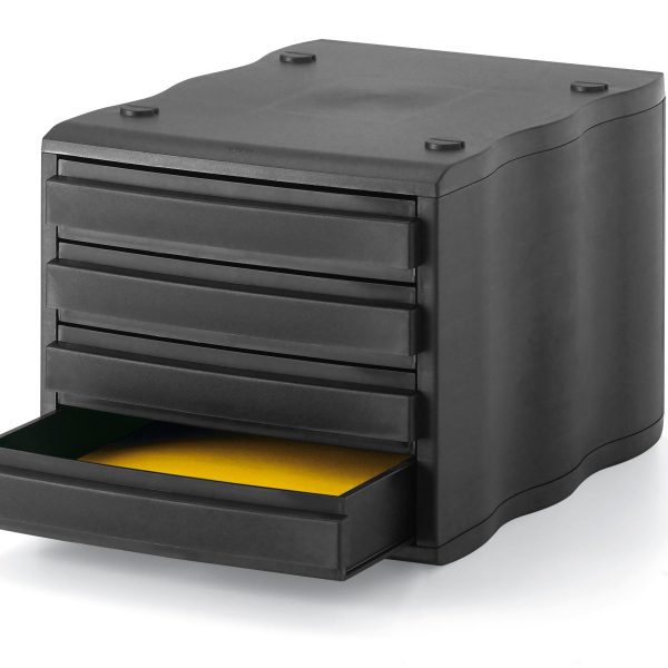 STYRO Schubladenelement Styrowave 248-8501.99 4 Schubladen, schwarz