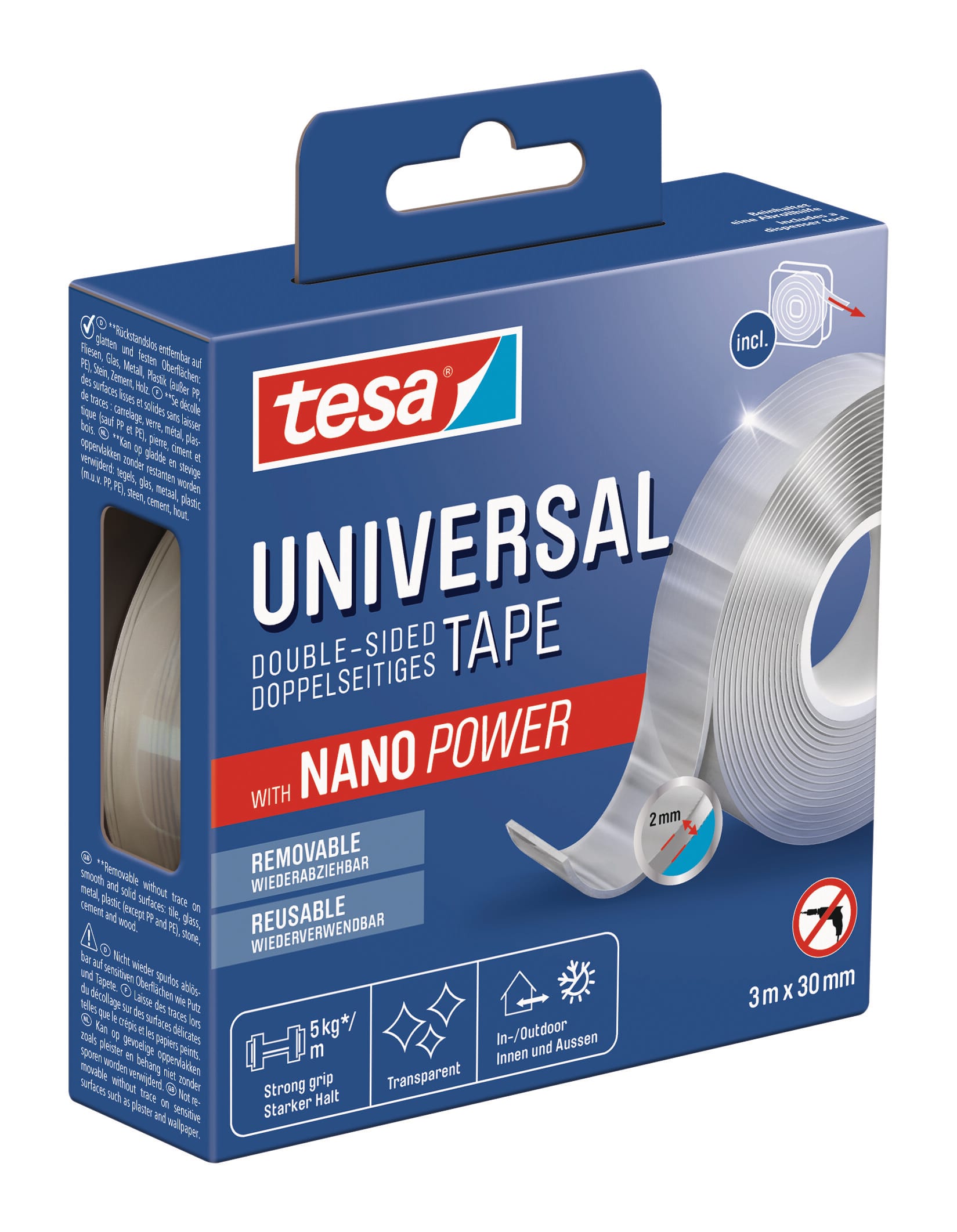 TESA-55810-00000-4063565398698 TESA Klebeband Universal 3mx30mm 55810-00000 doppelseitig mit Nano Power – Hochwertig & günstig bei ShopDeca