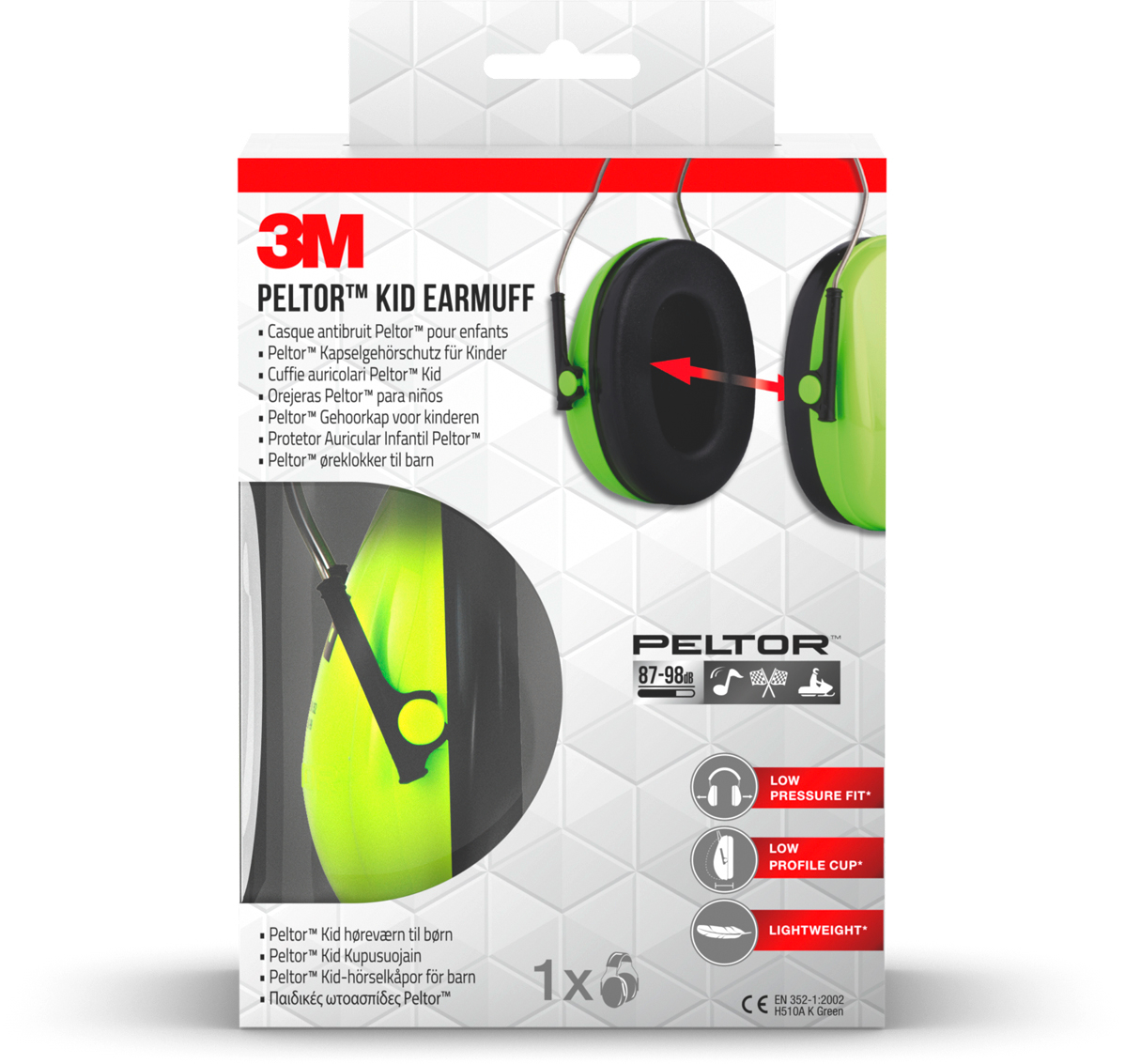 3M-H510AKGC-5902658102899 3M Kapselgehörschutz Kid H510AKGC grün 87-98 dB – Hochwertig & günstig bei ShopDeca