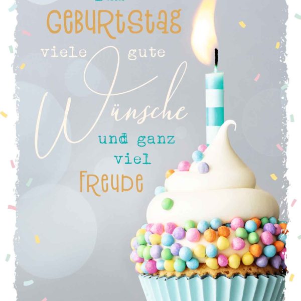 ABC Geburtstagskarte B6 51128 Cupcake mit Kerze