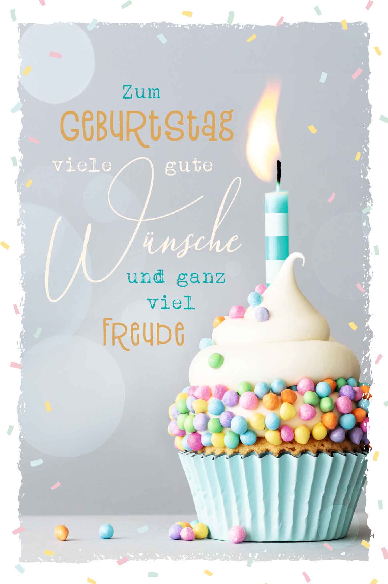 ABC-51128-7611119210971 ABC Geburtstagskarte B6 51128 Cupcake mit Kerze – Hochwertig & günstig bei ShopDeca