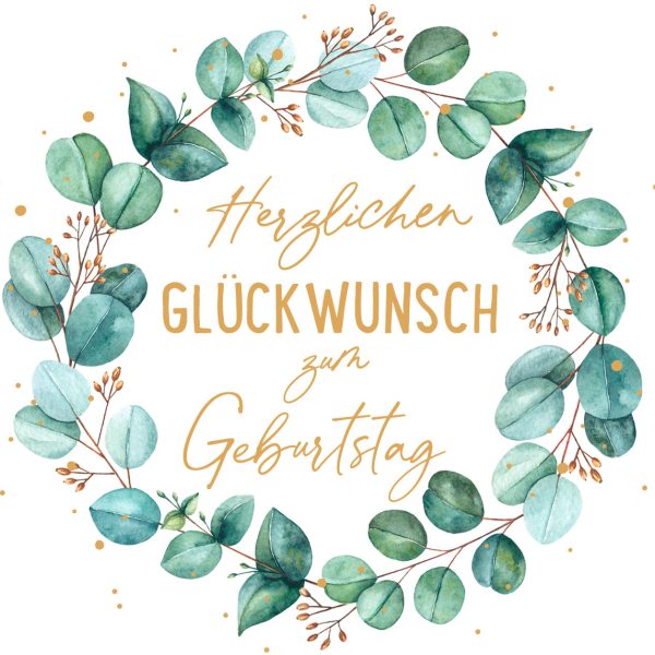 ABC Geburtstagskarte B6 51144 Blätterkranz