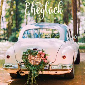 ABC Hochzeitskarte B6 51540 Auto Blumenherz