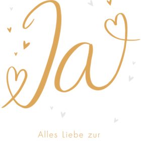 ABC Hochzeitskarte B6 51657 Ja mit Herzen