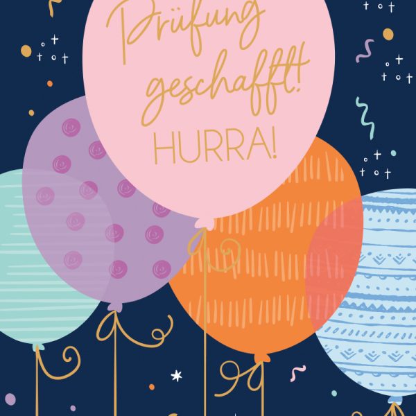 ABC Glückwunschkarte Prüfung DE B6 52319 Farbige Ballons