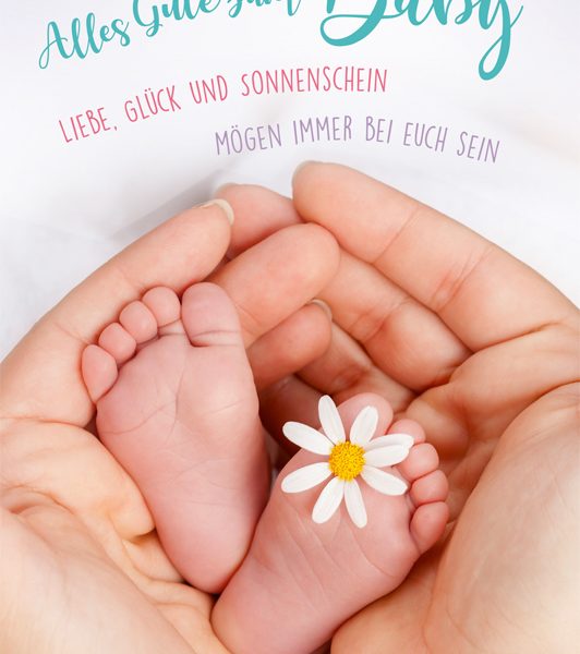 ABC Glückwunschkarte Baby B6 52562 Beschützende Hände