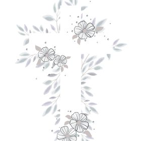 ABC Trauerkarte FR B6 53161 Blumen Kreuz