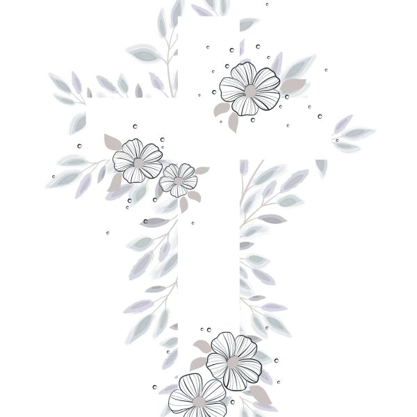 ABC Trauerkarte FR B6 53161 Blumen Kreuz