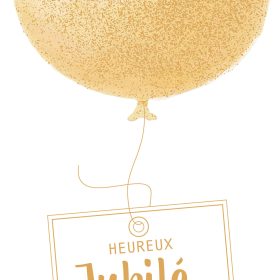 ABC Glückwunschkarte Jubi. FR B6 53244 Goldener Ballon