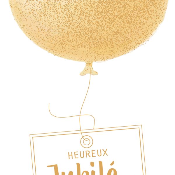 ABC Glückwunschkarte Jubi. FR B6 53244 Goldener Ballon