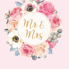ABC Hochzeitskarte FR A4 53380 Blumenkranz