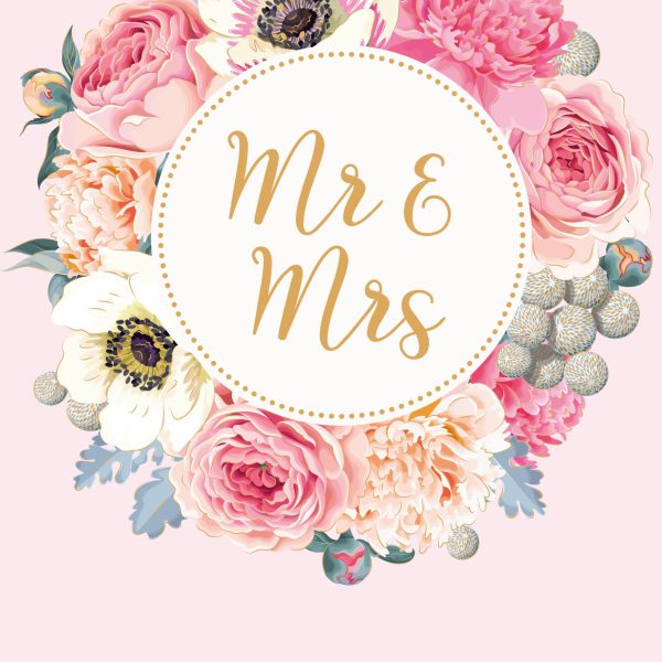 ABC Hochzeitskarte A4 53971 Blumenkranz Mr & Mrs
