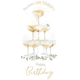 ABC Geburtstagskarte FR B6 8447 Champagner Gläser