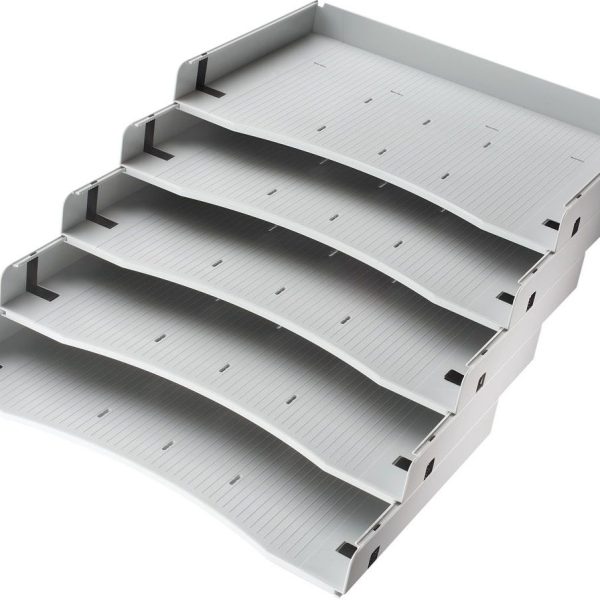 APOLLO Schrägablagen-Set VACSA grau, für Rollcontainer 5 Stk.