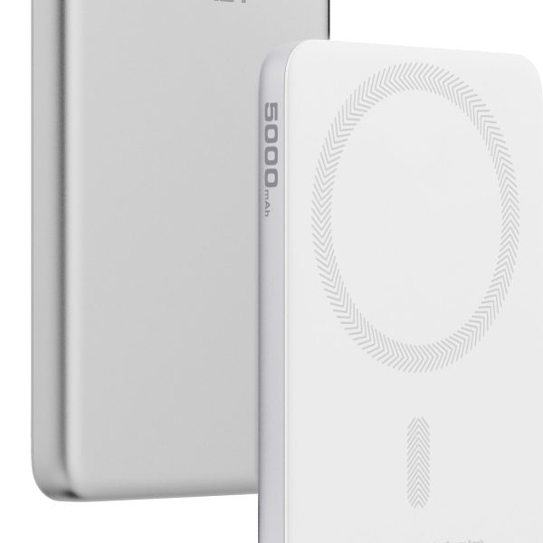 AUKEY MagFusion Slim 5000mAh PB-MS07 SW Powerbank Qi2 Wireless,White