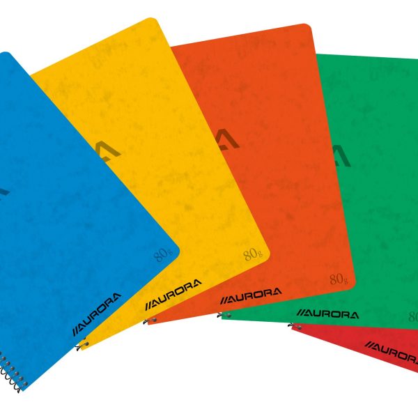 AURORA Spiralheft 21x16,5cm 2160KQ5 assortiert, kariert 5mm 120 S.