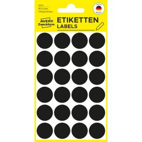 AVERY ZWECKFORM Markierungspunkte 18mm 3003 schwarz 96 Stück