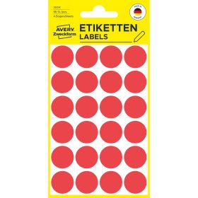 AVERY ZWECKFORM Markierungspunkte 18mm 3004 rot 96 Stück