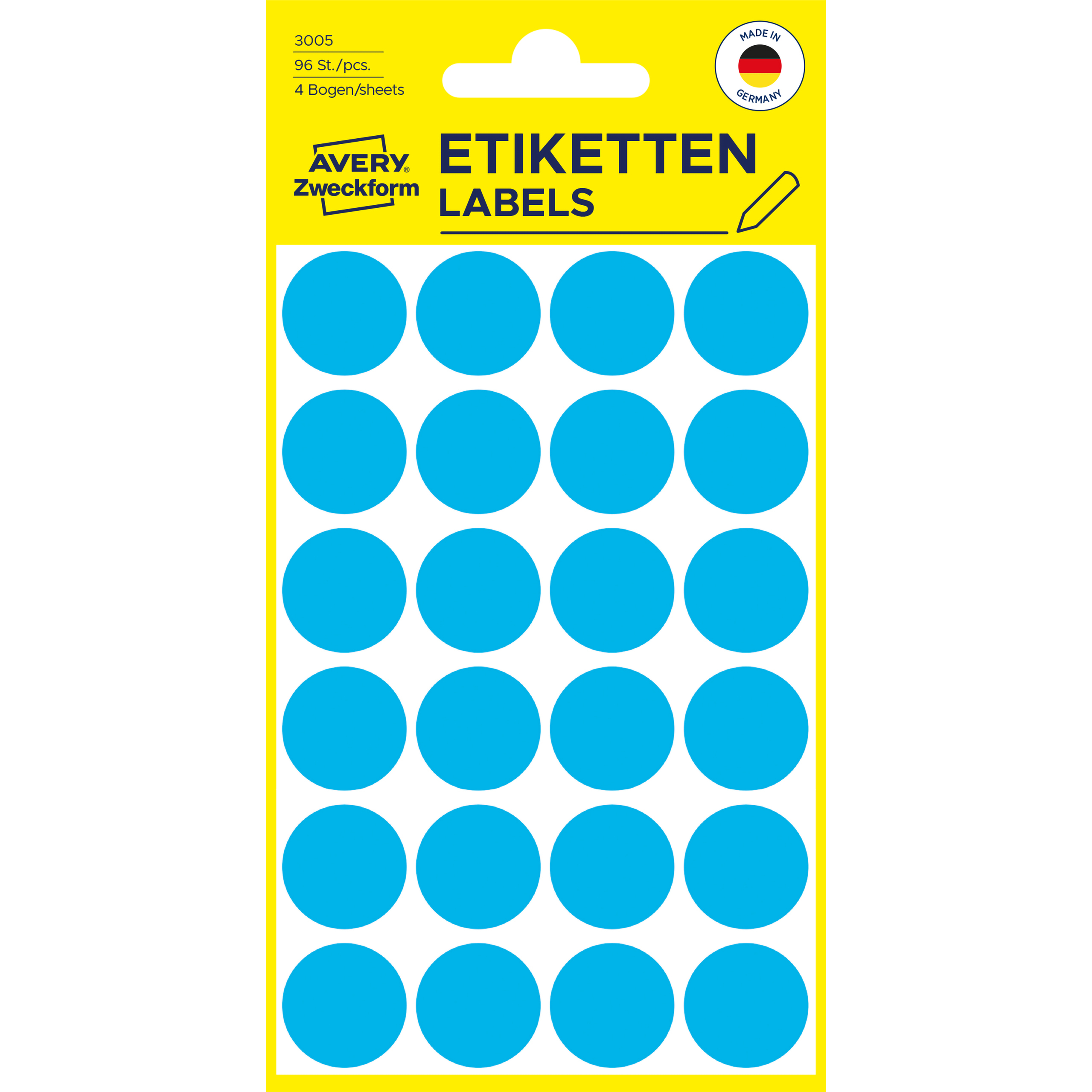AVERY-ZWECKFORM-3005-4004182030059 AVERY ZWECKFORM Markierungspunkte 18mm 3005 blau 96 Stück – Hochwertig & günstig bei ShopDeca