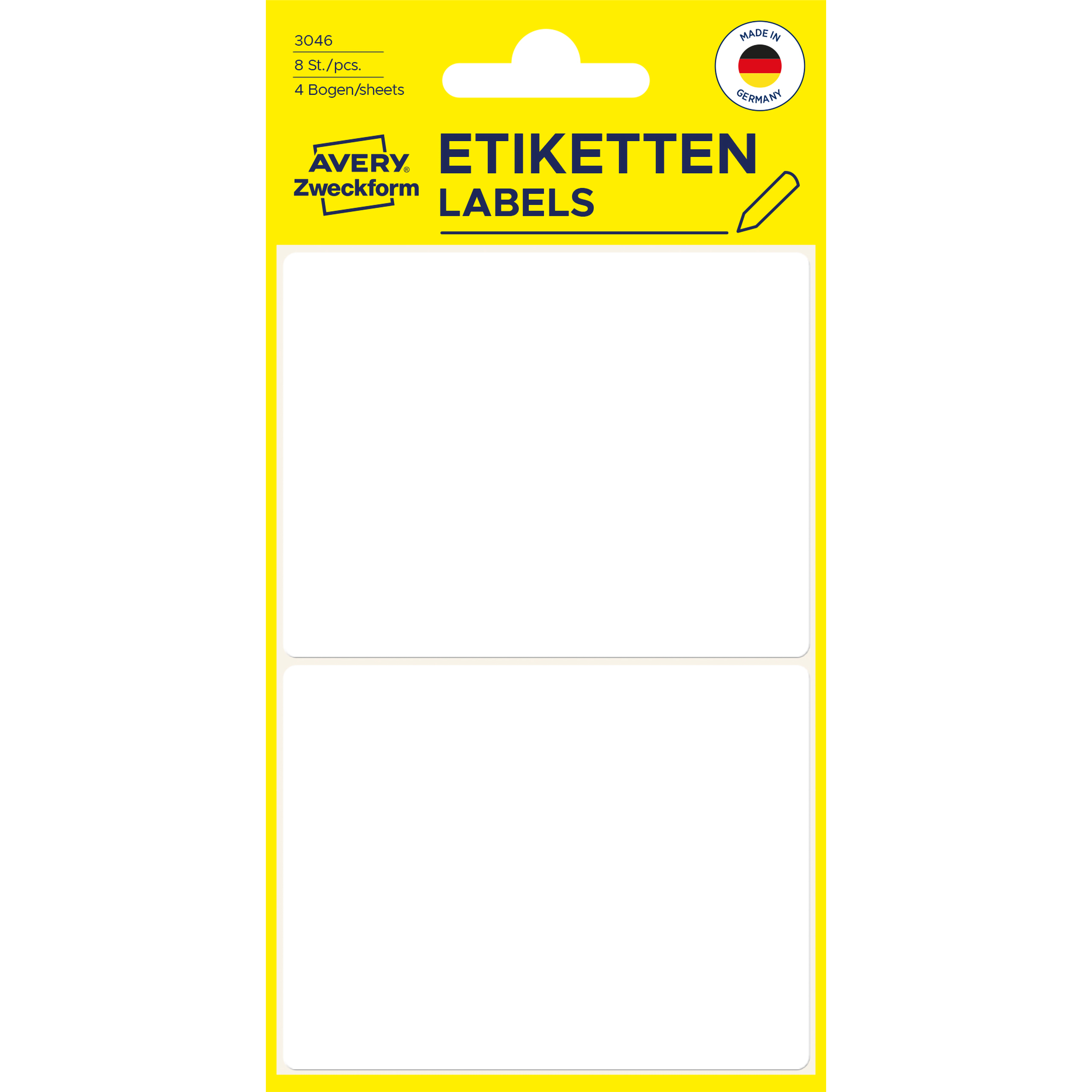 AVERY-ZWECKFORM-3046-4004182030462 AVERY ZWECKFORM Etiketten 77×59mm 3046 weiss 8 Stück – Hochwertig & günstig bei ShopDeca