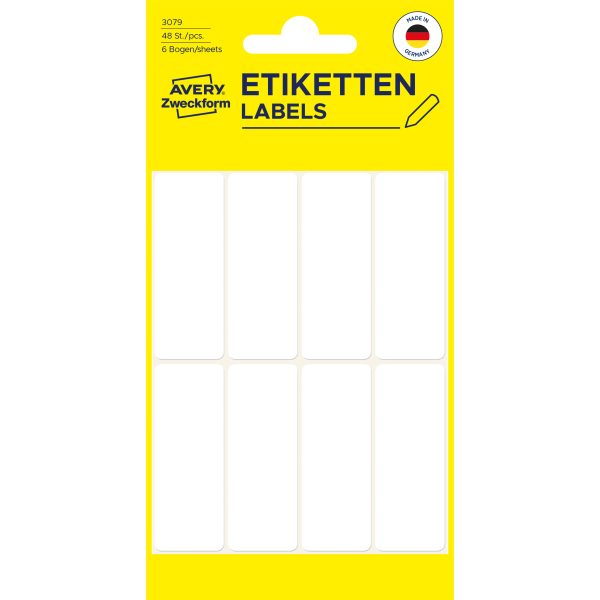 AVERY ZWECKFORM Etiketten 50×19mm 3079 weiss 48 Stück