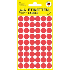 AVERY ZWECKFORM Markierungspunkte 12mm 3141 rot 270 Stück