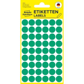 AVERY ZWECKFORM Markierungspunkte 12mm 3143 grün 270 Stück